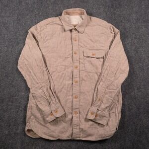 Muji Flannel Shirt Mens S Tan Yak Hair Blend Long Sleeve Chest Pocket